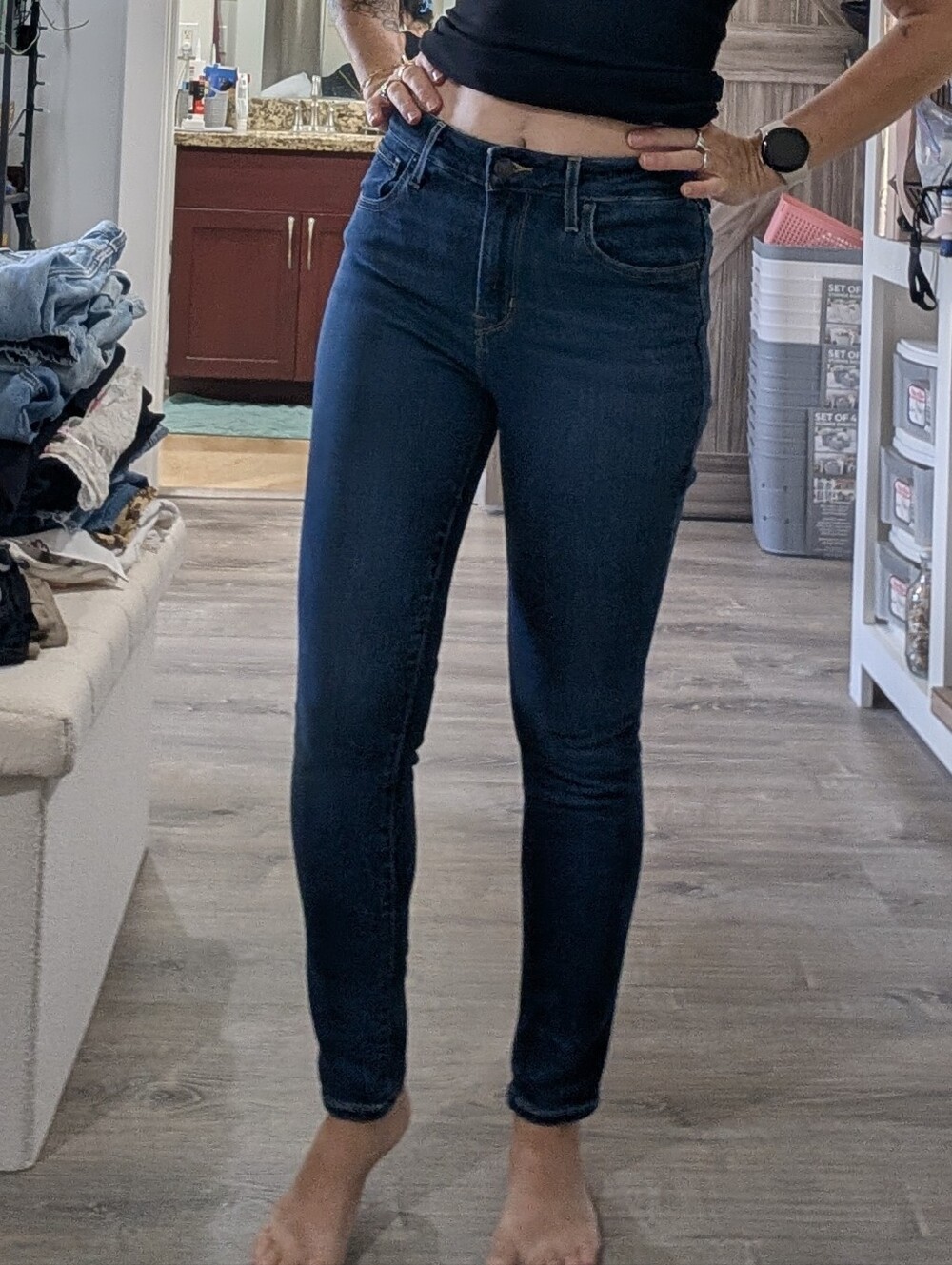 levi high rise skinny ankle jeans